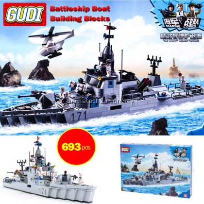GUDI Military Educational Frigate Building Blocks Toys For Children Kids GUDI Military Educational Frigate Building Blocks Toys For Children Kids