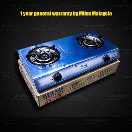 Milux Double Burner Gas Stove Gas Cooker Stainless Steel Cooker Top [Double Jet System]