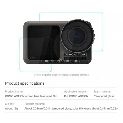 [3pcs] DJI OSMO ACTION Screen Tempered Film Sports Camera Protective Film Set Pocket Camera Accessories Screen Protector