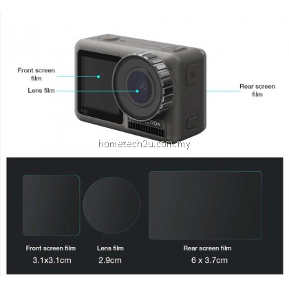 [3pcs] DJI OSMO ACTION Screen Tempered Film Sports Camera Protective Film Set Pocket Camera Accessories Screen Protector