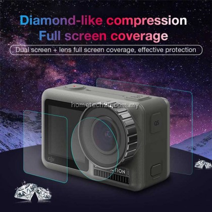 [3pcs] DJI OSMO ACTION Screen Tempered Film Sports Camera Protective Film Set Pocket Camera Accessories Screen Protector