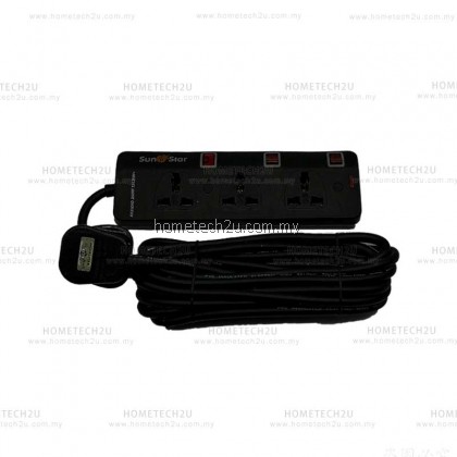 SUNSTAR 3 GANG 5 GANG MULTI EXTENSION TRAILING SOCKET (2M/5M) SUNSTAR 3 GANG 5 GANG MULTI EXTENSION TRAILING SOCKET (2M/5M)
