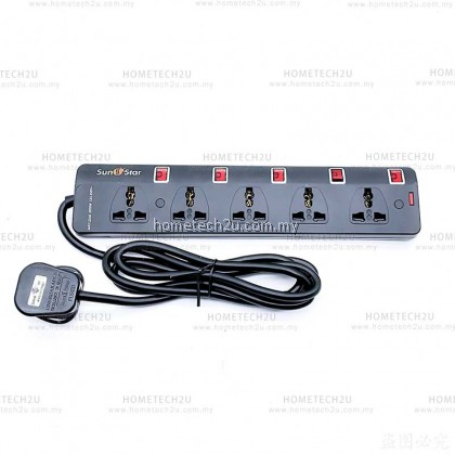 SUNSTAR 3 GANG 5 GANG MULTI EXTENSION TRAILING SOCKET (2M/5M) SUNSTAR 3 GANG 5 GANG MULTI EXTENSION TRAILING SOCKET (2M/5M)