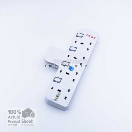 SUNSTAR WALL T-ADAPORT EXTENSION SWITCH SOCKET WITH SURGE PROTECTED (SIRIM APPROVED)