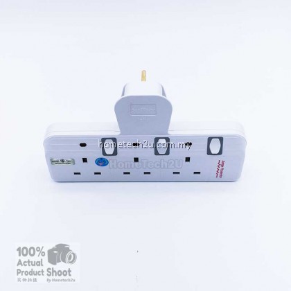 SUNSTAR WALL T-ADAPORT EXTENSION SWITCH SOCKET WITH SURGE PROTECTED (SIRIM APPROVED)