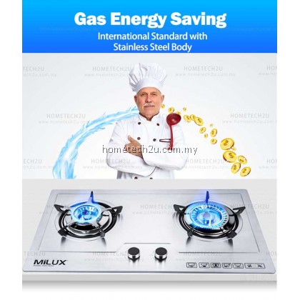 [NEW] Milux Built-In Gas Cooker Hob Stove Fully Stainless Steel Body MGH-S655 