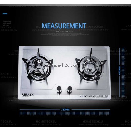 [NEW] Milux Built-In Gas Cooker Hob Stove Fully Stainless Steel Body MGH-S655 