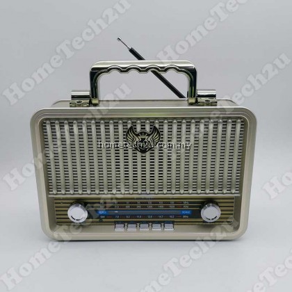 Retro Vintage Portable MP3 USB SD Card FM AM Radio Player (Gold) Retro Vintage Portable MP3 USB SD Card FM AM Radio Player (Gold)