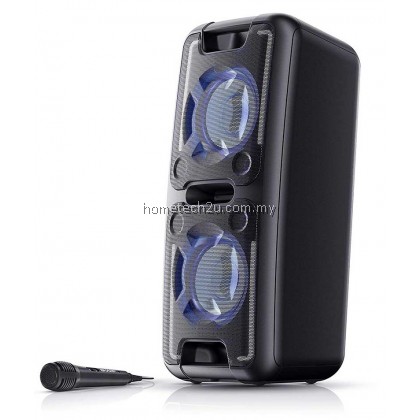 Sharp PS-920 150W High Power Portable Party Speaker with Built-in Rechargeable Battery, Disco Lights, Bluetooth, FM Radio, USB Playback & Microphone - Black Sharp PS-920 150W High Power Portable Party Speaker with Built-in Rechargeable Battery, Disco Lights, Bluetooth, FM Radio, USB Playback & Microphone - Black