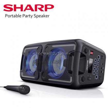 Sharp PS-920 150W High Power Portable Party Speaker with Built-in Rechargeable Battery, Disco Lights, Bluetooth, FM Radio, USB Playback & Microphone - Black Sharp PS-920 150W High Power Portable Party Speaker with Built-in Rechargeable Battery, Disco Lights, Bluetooth, FM Radio, USB Playback & Microphone - Black