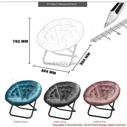 KOSI FLOWER  Foldable Micromink Moon Saucer Relax Chair Sofa [100% Made In Malaysia]