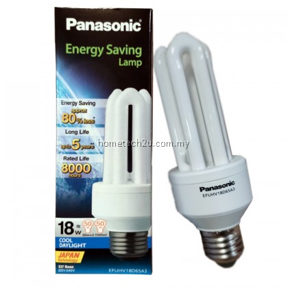 Original Panasonic 18W Energy Saving Bulb 3U Down Light Day Light E27 Screw Type (Sirim Approved Tag)