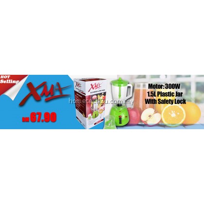 XMA Blender XMA-913 300W 1.5L Plastic Jar + Dry Mill With Safety Lock (Blender Murah) XMA Blender XMA-913 300W 1.5L Plastic Jar + Dry Mill With Safety Lock (Blender Murah)