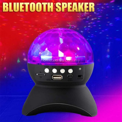 Disco DJ Party Portable Bluetooth Speaker Built-In Light Show Stage Effect Lighting RGB Color Changing LED Crystal Ball Support TF FM