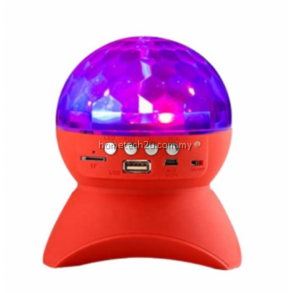 Disco DJ Party Portable Bluetooth Speaker Built-In Light Show Stage Effect Lighting RGB Color Changing LED Crystal Ball Support TF FM