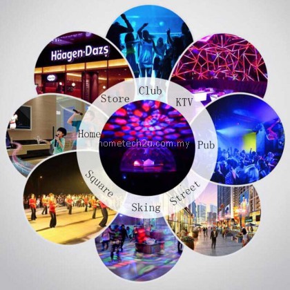 Disco DJ Party Portable Bluetooth Speaker Built-In Light Show Stage Effect Lighting RGB Color Changing LED Crystal Ball Support TF FM