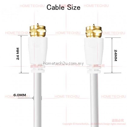 RG6 Coaxial MYTV Astro Digital TV DVBT2 DTV Pure Copper Cable RG 6 Kabel TV F Type Coaxial Cable 3Meter 5Meter