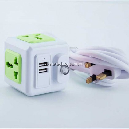Universal Standard Magic Cube Socket 110-250V 10A 4 Outlets With 2 USB Ports 5V 2A Adapter Extension Cable 2m 2500W Home Universal Standard Magic Cube Socket 110-250V 10A 4 Outlets With 2 USB Ports 5V 2A Adapter Extension Cable 2m 2500W Home