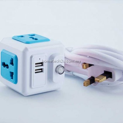Universal Standard Magic Cube Socket 110-250V 10A 4 Outlets With 2 USB Ports 5V 2A Adapter Extension Cable 2m 2500W Home Universal Standard Magic Cube Socket 110-250V 10A 4 Outlets With 2 USB Ports 5V 2A Adapter Extension Cable 2m 2500W Home