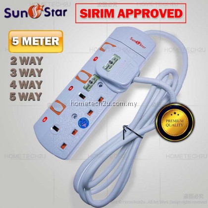 SunStar 2G/3G/4G/5G 2 5 Meters Extension Trailing Socket Extension Plug (SIRIM APPROVED) SunStar 2G/3G/4G/5G 2 5 Meters Extension Trailing Socket Extension Plug (SIRIM APPROVED)