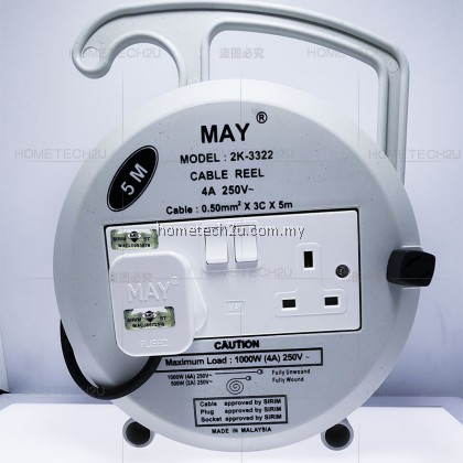 Selamat Heavy Duty Extension Roller 2 Gang Socket Cable Reel Extension Plug Trailing Socket [Sirim Approved]