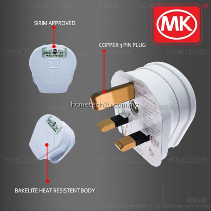 High Quality MK Heavy Duty Bakelite 13Amp Fused 3 Pin Plug Top Sirim Approved for Oven, Water Heater, Kettle, Washing Machine, Refrigerator, Freezer High Quality MK Heavy Duty Bakelite 13Amp Fused 3 Pin Plug Top Sirim Approved for Oven, Water Heater, Kettle, Washing Machine, Refrigerator, Freezer