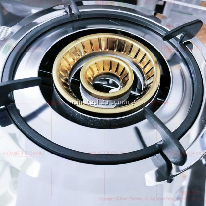 HOMELUX DOUBLE BURNER WHIRLWIND CYCLONE CAP BURNER GAS STOVE COOKER HPS-1605 [Sirim Approved]