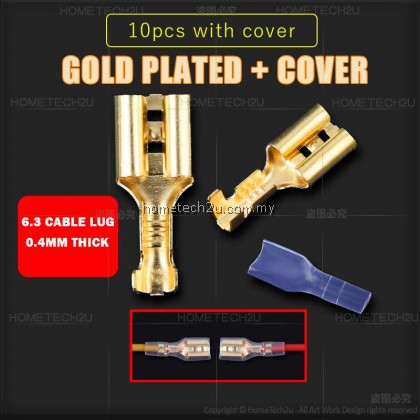 10pcs 6.3mm 6.3 Crimp Terminal Female Spade Connector Gold Brass Car Speaker Electric Wire Connectors 10pcs 6.3mm 6.3 Crimp Terminal Female Spade Connector Gold Brass Car Speaker Electric Wire Connectors
