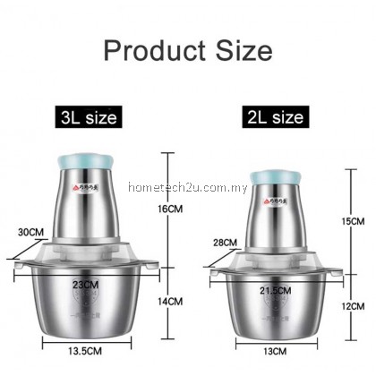 Electric Meat Grinder Household Stainless Steel Chopper Multi-function Meat Slicer 2L 3L High Quality Blender Easy Kitchen 250W
