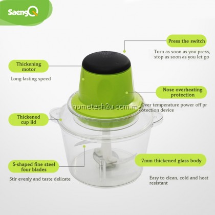 Dessini 2L Electric Meat Grinder Slicer Food Mini Chopper Stainless Kitchen Electric Chopper Meat Grinder Shredder