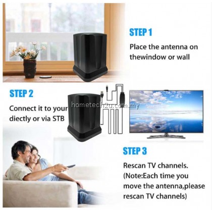 [2020-Upgraded] Phison Digital Antenna Aerial DTTV 1080P HDTV Indoor Antenna | Area TV | Antena TV | MyFreeView | MYTV Antena