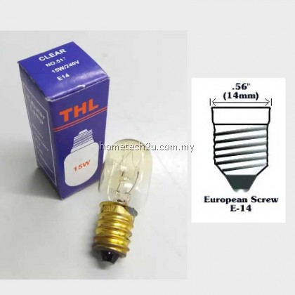 THL Fridge Bulb 15W E12 / E14 / E17 Tubular Lamp - [SALT E14] Freezer Refridgerator Lampu Peti Ais