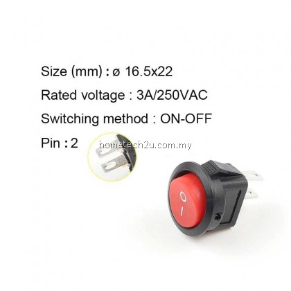 KCD1-105 Diameter 16.5mm 3A/250VAC Round Boat Rocker Switch On-Off Snap SPST Black 2Pin Power Switch Push Button Switch KCD1-105 Diameter 16.5mm 3A/250VAC Round Boat Rocker Switch On-Off Snap SPST Black 2Pin Power Switch Push Button Switch