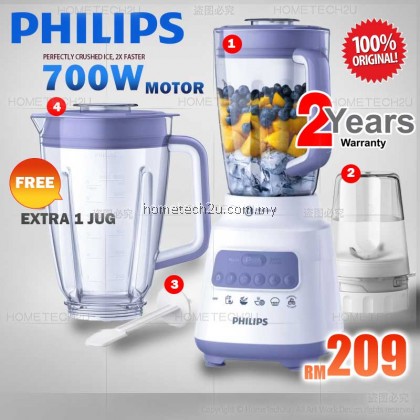 PHILIPS 700W ICE BLENDER PLASTIC JAR WITH MILL HR2221 (FREE 1 JUG) PHILIPS 700W ICE BLENDER PLASTIC JAR WITH MILL HR2221 (FREE 1 JUG)