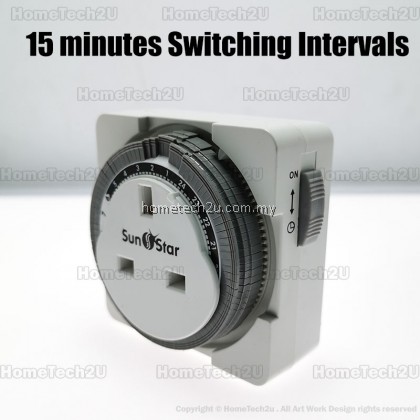 Sunstar 13A 24 Hours Analog Plug In Timer Switch (Sirim Approved) Sunstar 13A 24 Hours Analog Plug In Timer Switch (Sirim Approved)
