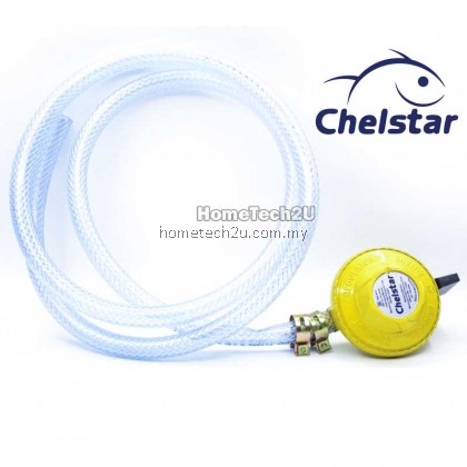Chelstar Gas Pipe Accessories LPG Low Pressure Gas Regulator With 1.2meters LPG Hose (Sirim) Chelstar Gas Pipe Accessories LPG Low Pressure Gas Regulator With 1.2meters LPG Hose (Sirim)