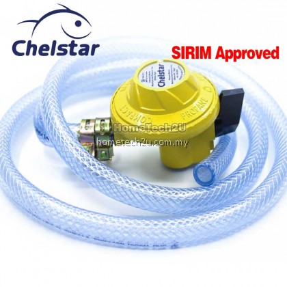 Chelstar Gas Pipe Accessories LPG Low Pressure Gas Regulator With 1.2meters LPG Hose (Sirim) Chelstar Gas Pipe Accessories LPG Low Pressure Gas Regulator With 1.2meters LPG Hose (Sirim)