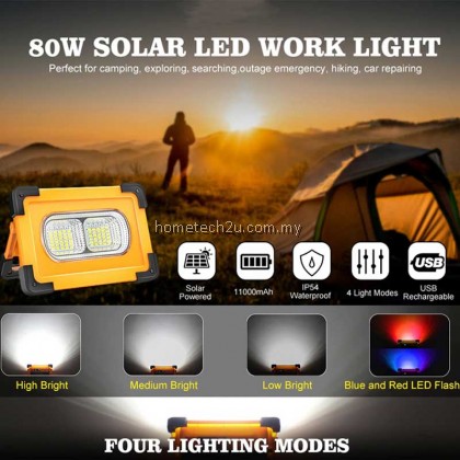 80W 11000mAh Solar Portable Work Light USB Solar Charging Solar Camping Lamp Super Bright Led Portable Spotlight LED Flashlight 80W 11000mAh Solar Portable Work Light USB Solar Charging Solar Camping Lamp Super Bright Led Portable Spotlight LED Flashlight