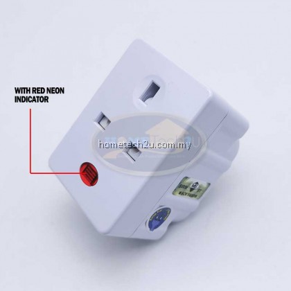 DLX 3 Way Adaptor with Neon Indicator Plug Extension Socket (Sirim Approved)