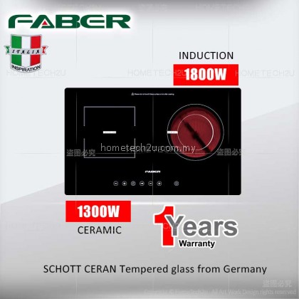 FABER Double-burner Electric Cooktop 1800W + 1300W Built in Hob Ceramic & Induction Cooker w SCHOTT CERAN Glass FABER Double-burner Electric Cooktop 1800W + 1300W Built in Hob Ceramic & Induction Cooker w SCHOTT CERAN Glass
