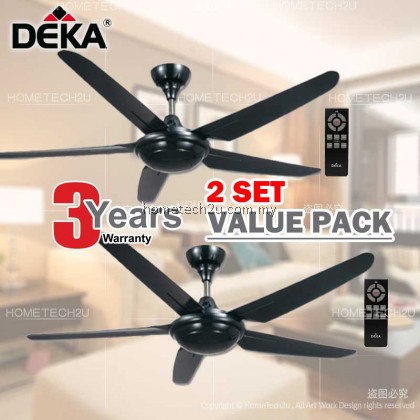 [2UNITS] DEKA K9 56" 5 BLADE 4 SPEED CEILING FAN w REMOTE CONTROL BLACK