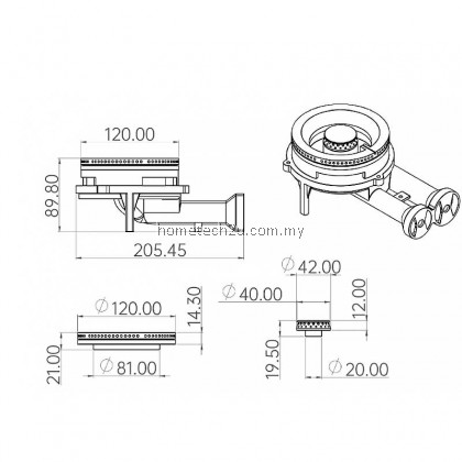 120mm Glass Hob Stove Burner Head Ring Cap Tungkung Dapur Gas kaca For Homelux ELIKA Milux