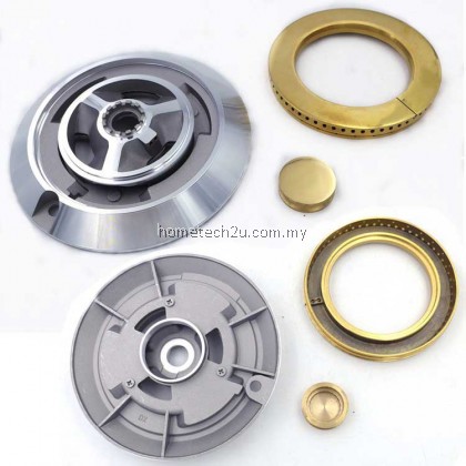 Gas Stove Burner Head Glass Hob Burner Cap Inner Outer Ring For Cornell Tungkung Dapur Gas Kaca Spare Parts