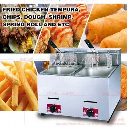 Commerical single/double tank LPG Gas Deep Fryer Stainless Steel Gas Frying Machine Oil fryer for chips/fried chicken Commerical single/double tank LPG Gas Deep Fryer Stainless Steel Gas Frying Machine Oil fryer for chips/fried chicken