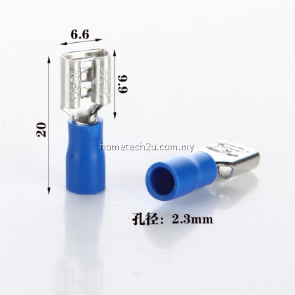 FDD2-250 6.3mm Cable lug Clip Wire Connector Female Insulated Electrical Crimp Terminal for 1.5-2.5mm2 Connectors Cable Modify Car Motor