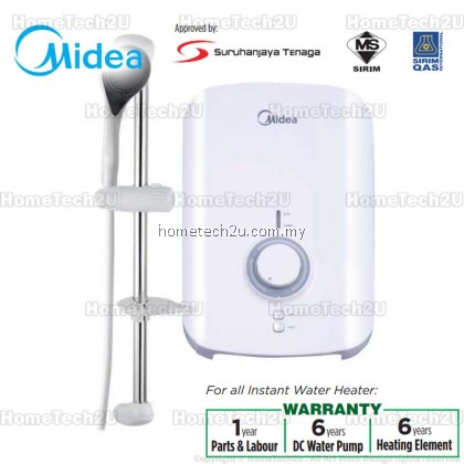 Midea Water Heater Home Shower + 6yrs Heating Element Warranty MWH-38V / MWH-38VWT / MWH-38VBK Midea Water Heater Home Shower + 6yrs Heating Element Warranty MWH-38V / MWH-38VWT / MWH-38VBK