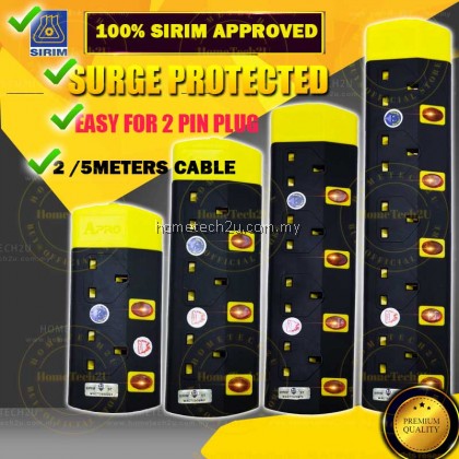 (Sirim)APRO Extension Plug Trailing Socket Wire Cable Soket Extention with Surge Protection (Sirim)APRO Extension Plug Trailing Socket Wire Cable Soket Extention with Surge Protection