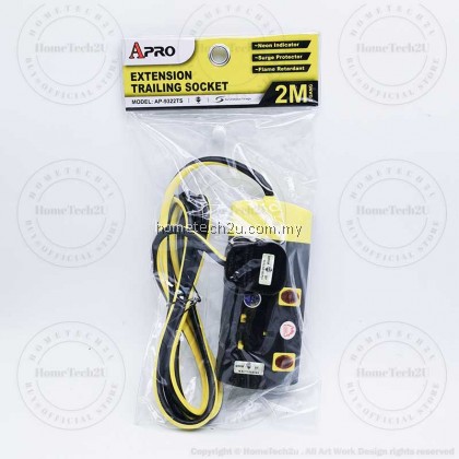(Sirim)APRO Extension Plug Trailing Socket Wire Cable Soket Extention with Surge Protection (Sirim)APRO Extension Plug Trailing Socket Wire Cable Soket Extention with Surge Protection