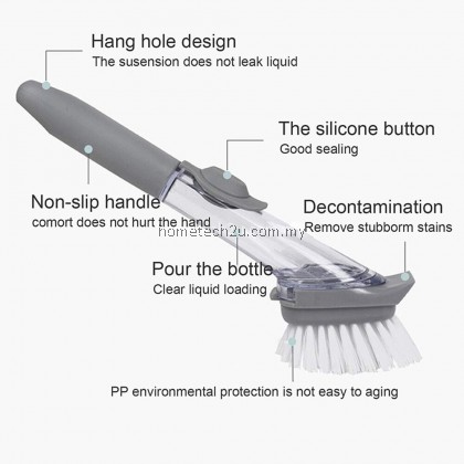 Kitchen Cleaning Brush 2 In 1Handle Cleaning Brush with Removable Brush Sponge Dispenser Dishwashing Brush Kitchen Tools Kitchen Cleaning Brush 2 In 1Handle Cleaning Brush with Removable Brush Sponge Dispenser Dishwashing Brush Kitchen Tools