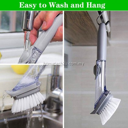 Kitchen Cleaning Brush 2 In 1Handle Cleaning Brush with Removable Brush Sponge Dispenser Dishwashing Brush Kitchen Tools Kitchen Cleaning Brush 2 In 1Handle Cleaning Brush with Removable Brush Sponge Dispenser Dishwashing Brush Kitchen Tools